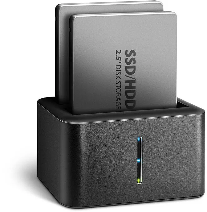 Mini Dual Dock AXAGON ADSA-D25 USB 3.2 Gen 1 - 2x SATA 6G 2.5" SSD/HDD