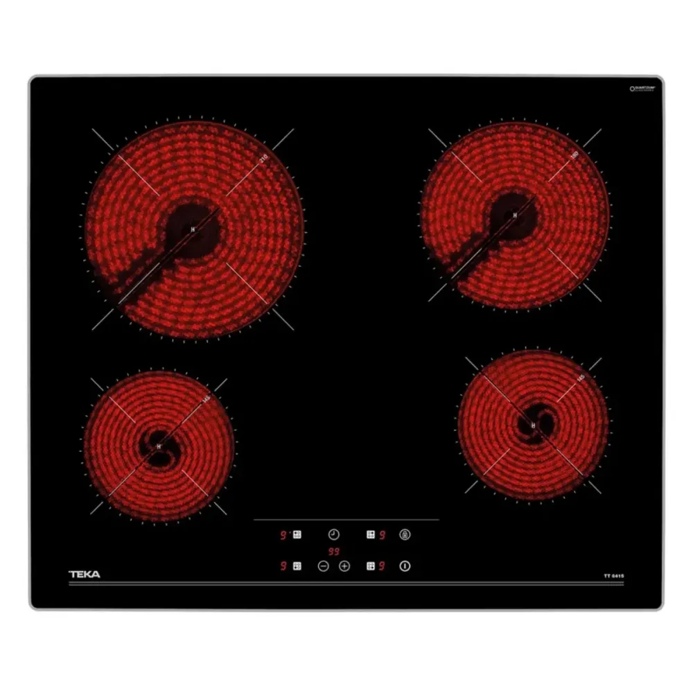 Placa de Vitrocerâmica Teka 4 Zonas 6300W Preta - TTPRO6415