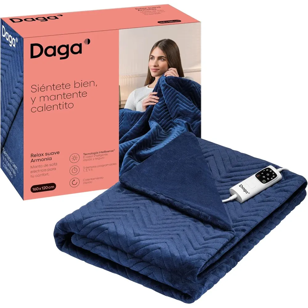 Manta Azul Macia Dagger Relax 160X120 3P 6T Lavável