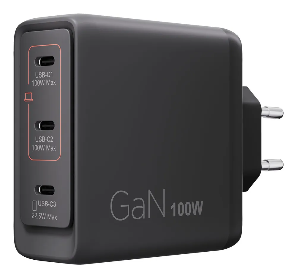 Carregador Lenovo de Parede Multi Portas USB-C 100W Dual GaN + Cabo USB-C 1.8m