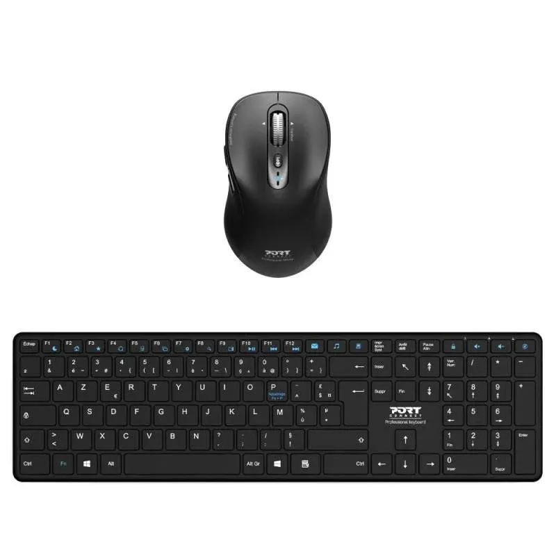 Teclado Port Designs 900907RFR sem fios Bluetooth AZERTY com rato francês