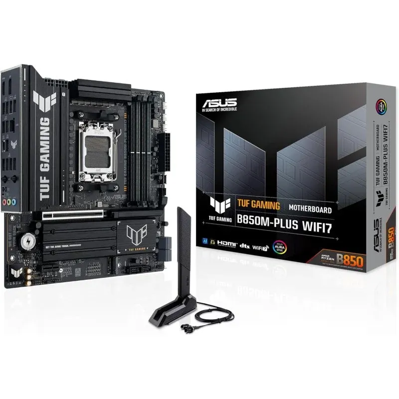 ASUS TUF GAMING B850M-PLUS WIFI7 Motherboard Micro-ATX AMD B850 AM5 DDR5 WiFi 7 2.5GbE RGB