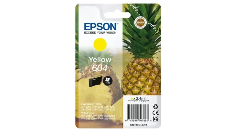 Tinteiro Epson 604 1 unidade(s) Original Rendimento padrão Amarelo