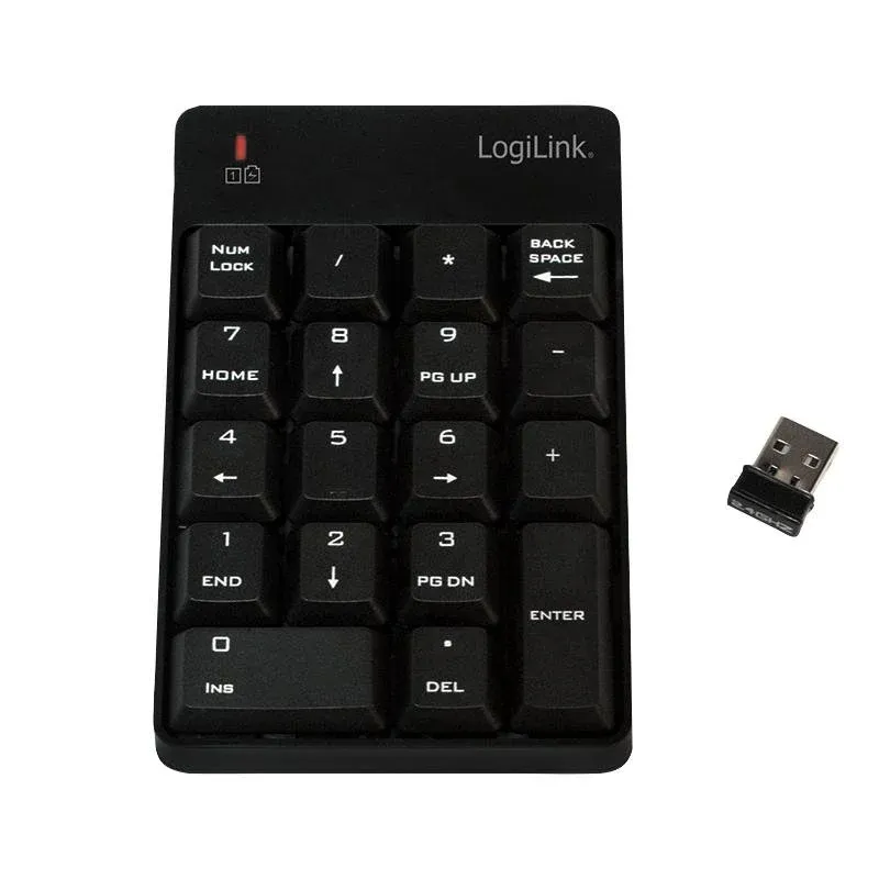 Teclado LogiLink ID0120 portátil sem fios 18 teclas preto RF 2,4 GHz