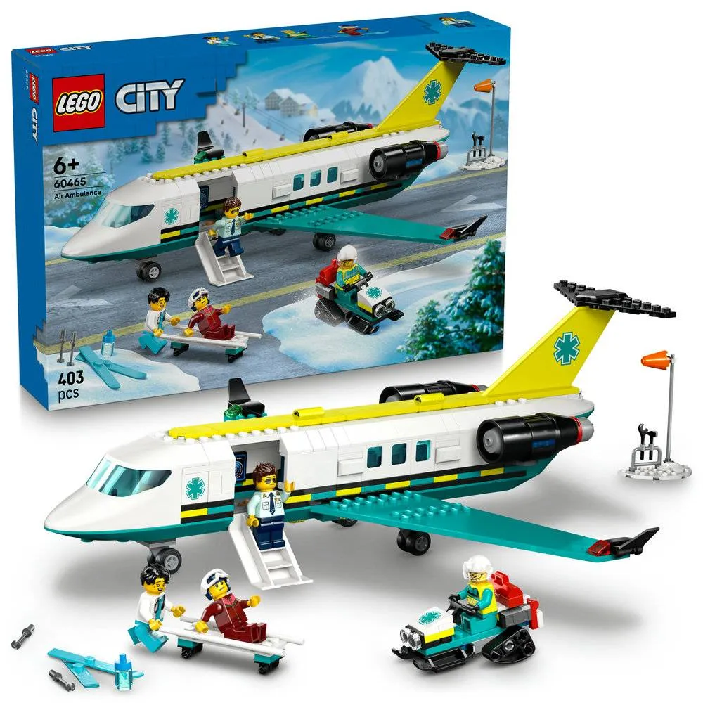 LEGO City: Avião de Ambulância Aérea de Emergência | Idades 6+ | 403 Peças | Item 60465