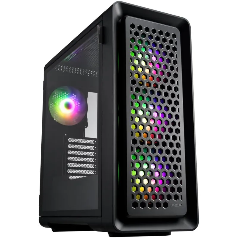 Caixa de Computador FSP CUT593P Torre ATX Vidro Temperado USB-C Preta