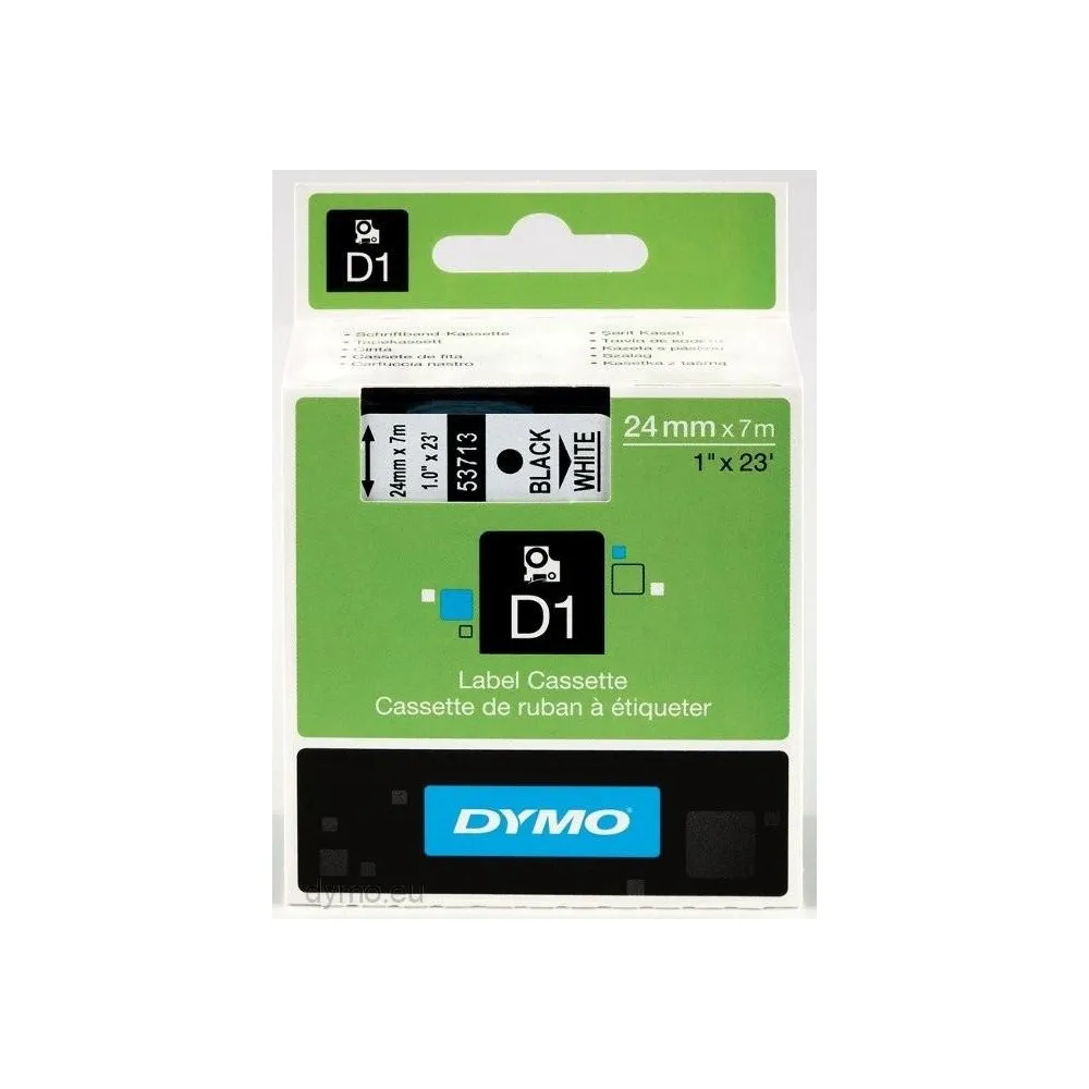 Fita Preto Sobre Branco (7 mts/2,4cm) – DYMO
