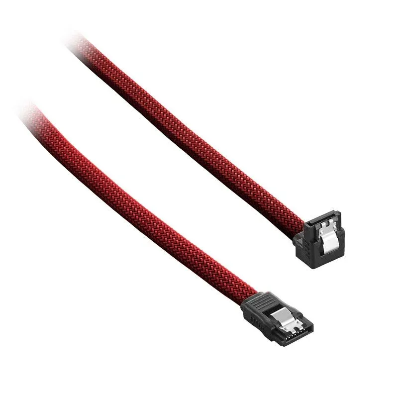 Cabo SATA III 90º CableMod ModMesh 60cm - Vermelho Sangue