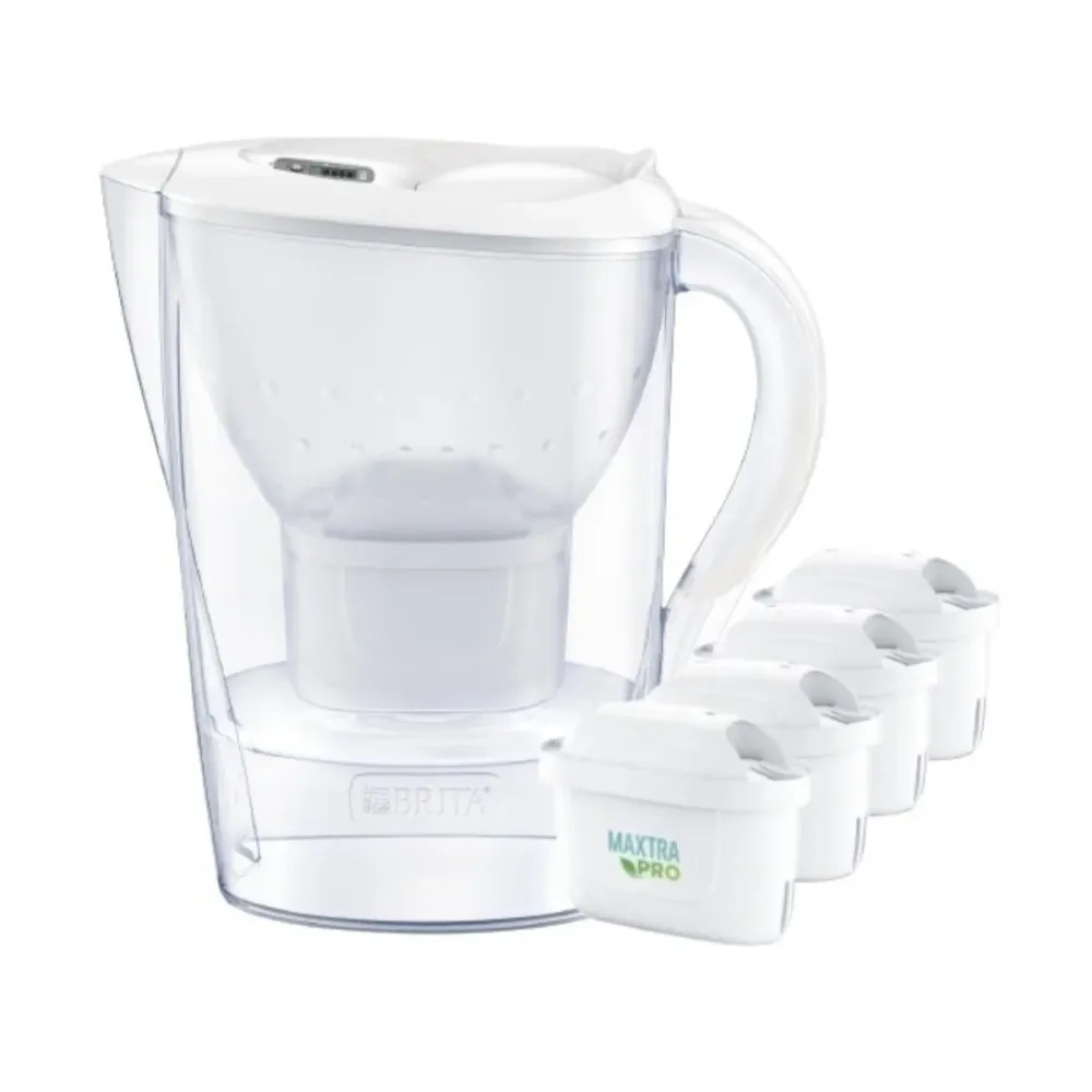 Jarro Brita Marella XL 3.5L + 4 Filtros Maxtra Pro Pure Branco