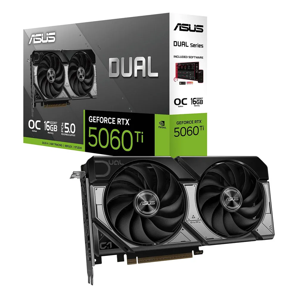 Placa Gráfica Asus NVIDIA GeForce RTX 5060 Ti Blackwell Dual OC 16GB GDDR7 DLSS4