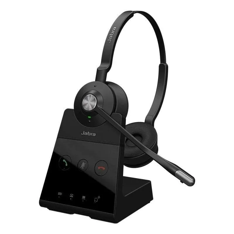 Auriculares Jabra Engage 65 SE sem fios DECT com microfone duplo e proteção auditiva preto