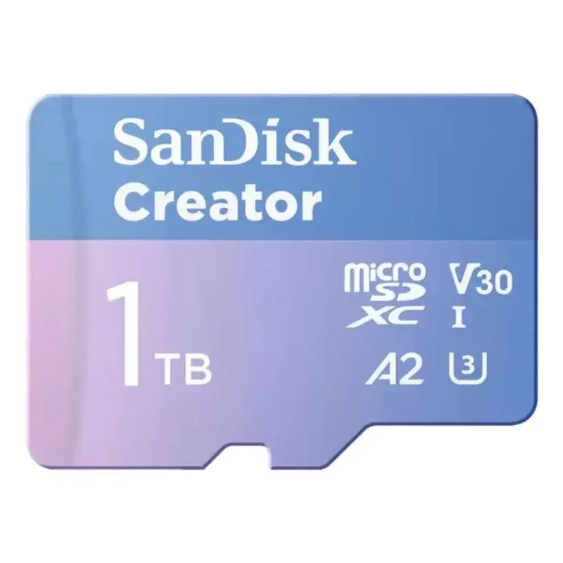 MicroSD SanDisk Creator SDSQXAV-1T00-GN6MS 1TB UHS-I U3 V30 190MB/s c/ Adaptador SD