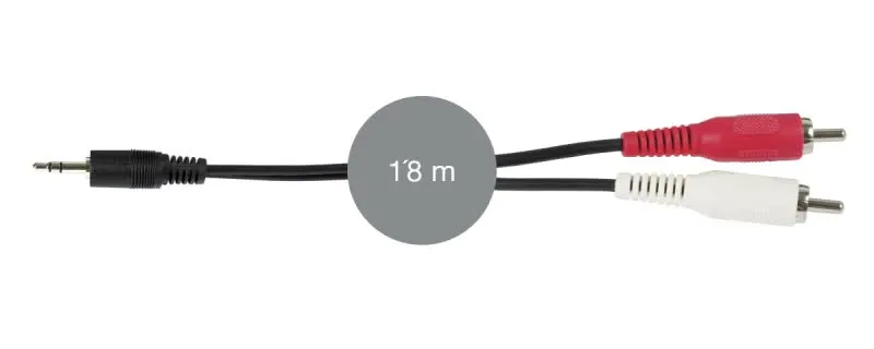 Cabo Jack 3,5mm Macho - 2 RCA Macho 1,8m - AA-727