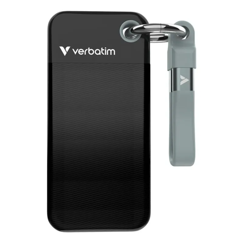 Disco Rígido Verbatim Pocket SSD 256GB USB Tipo C 10GB/s Resistente ao Fogo