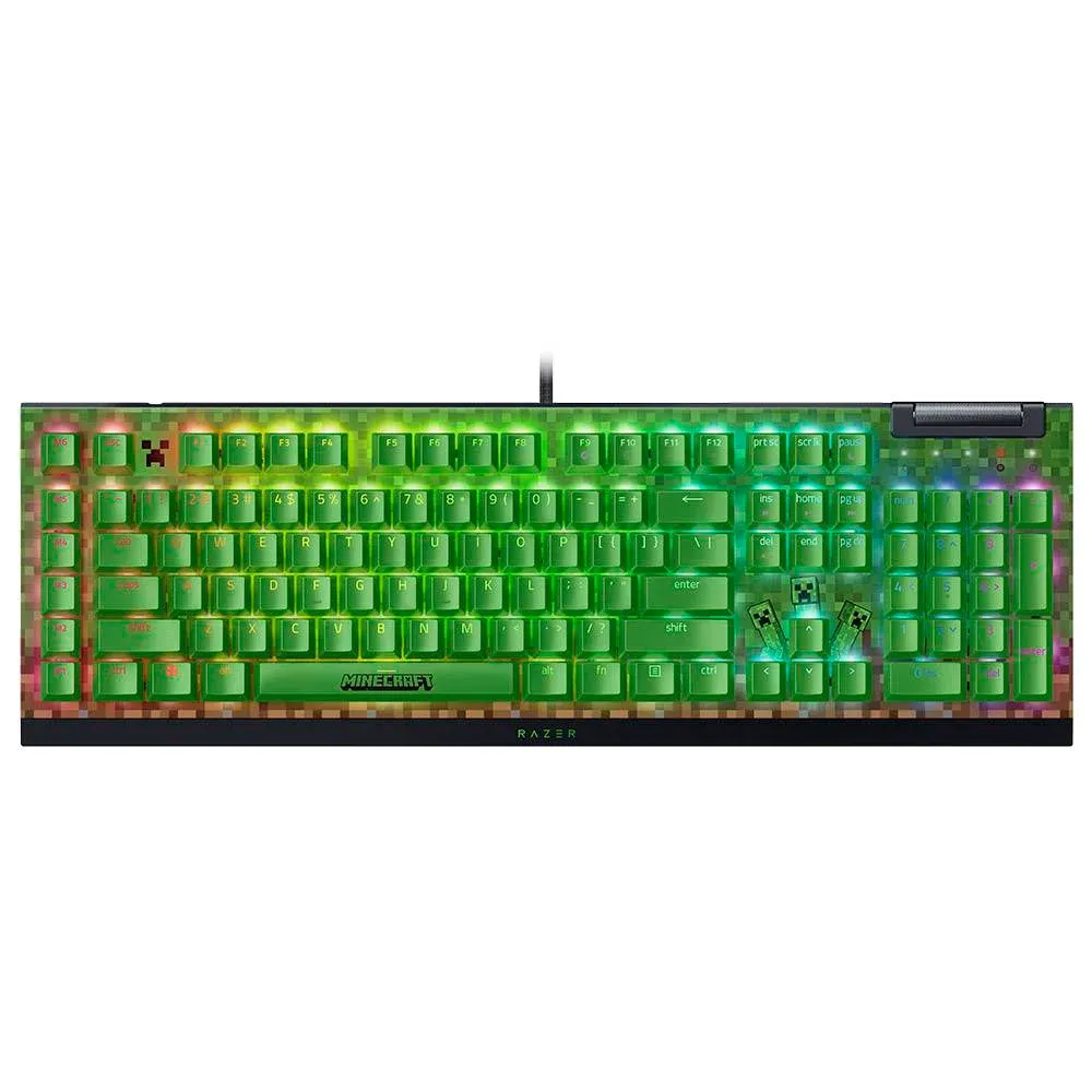 Razer BlackWidow V4 X Minecraft Edition Teclado Mecânico Gaming Switch Razer Green (EUA)