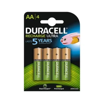 Pilhas Recarregáveis Duracell Ultra AA HR6 2500mAh (4 Unidades)