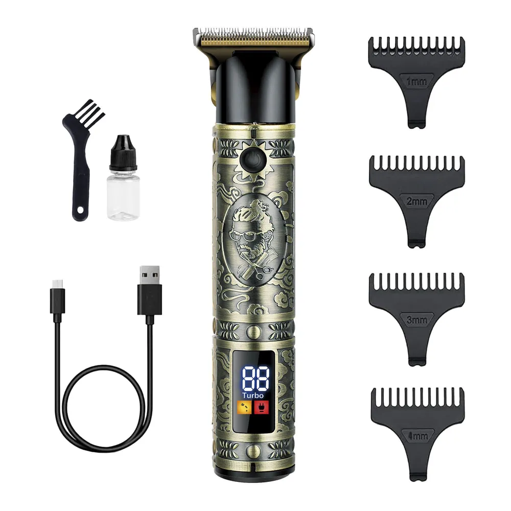 Aparador De Cabelo Lcd Kuken 34364 Barba/Corpo Ouro