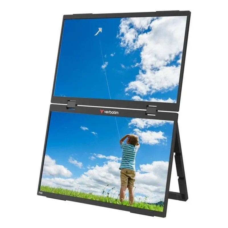 Monitor Verbatim Portable Dual Essentials 15,6" FullHD IPS HDR Altifalantes VESA