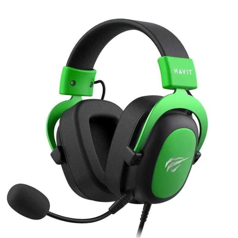 Auriculares Havit H2002d com fio Conectividade 3,5 mm Gaming Preto e Verde