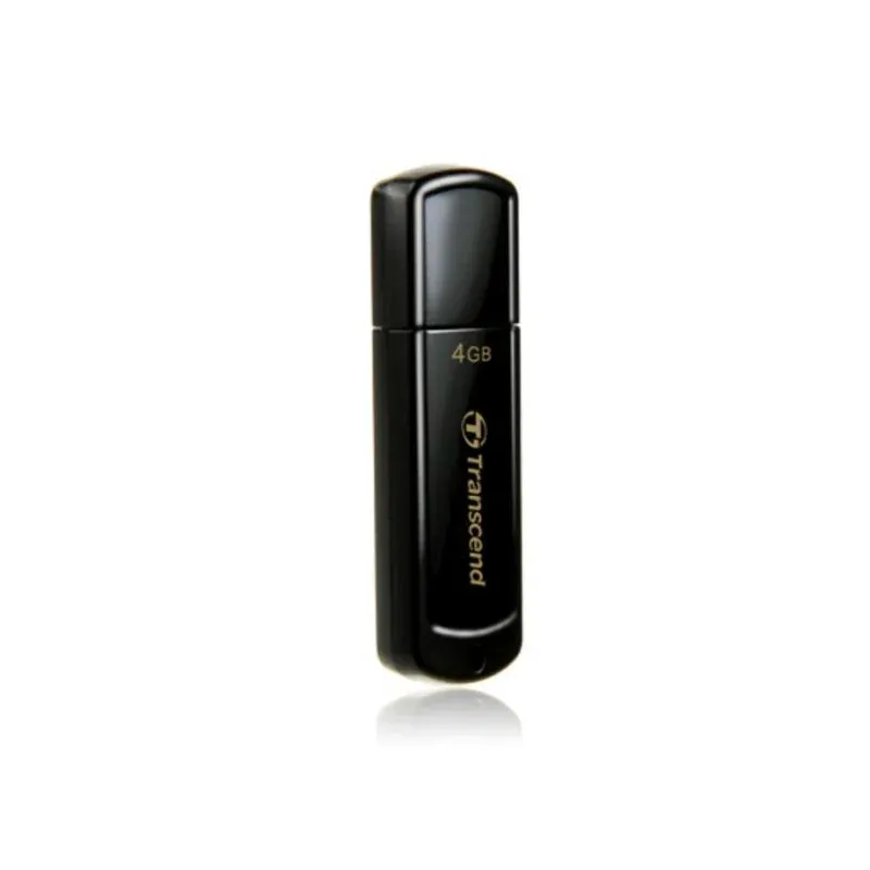 Pen Drive Transcend JetFlash 350 4GB USB 2.0 preto leve