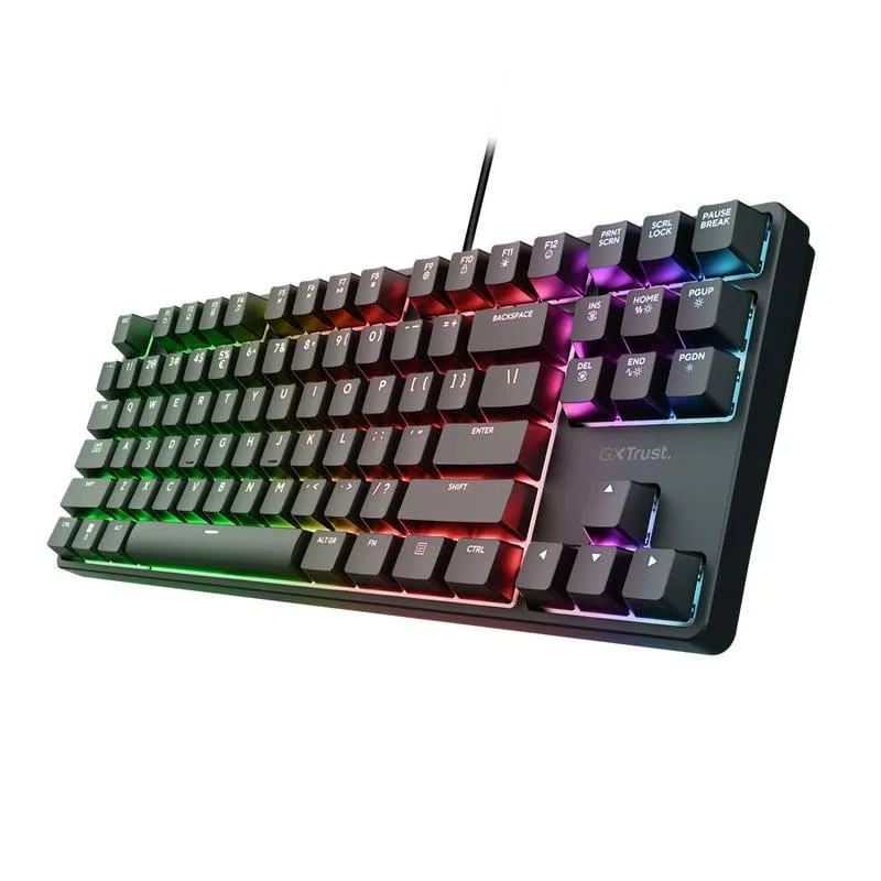 Teclado Trust GXT 864 Cada mecânico compacto RGB QWERTY gaming USB