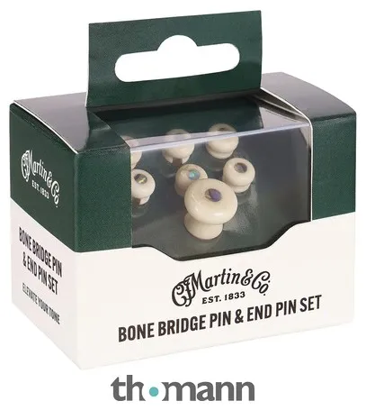 Martin Guitar Bone Bridge & End Pin Paua