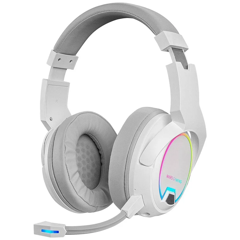 Headset Mars Gaming ARGB MHW-100 Wireless Branco