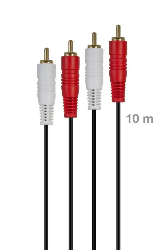 Cabo Áudio Jack 3,5mm Macho - 2x RCA Macho 10m - RCA-MM-10