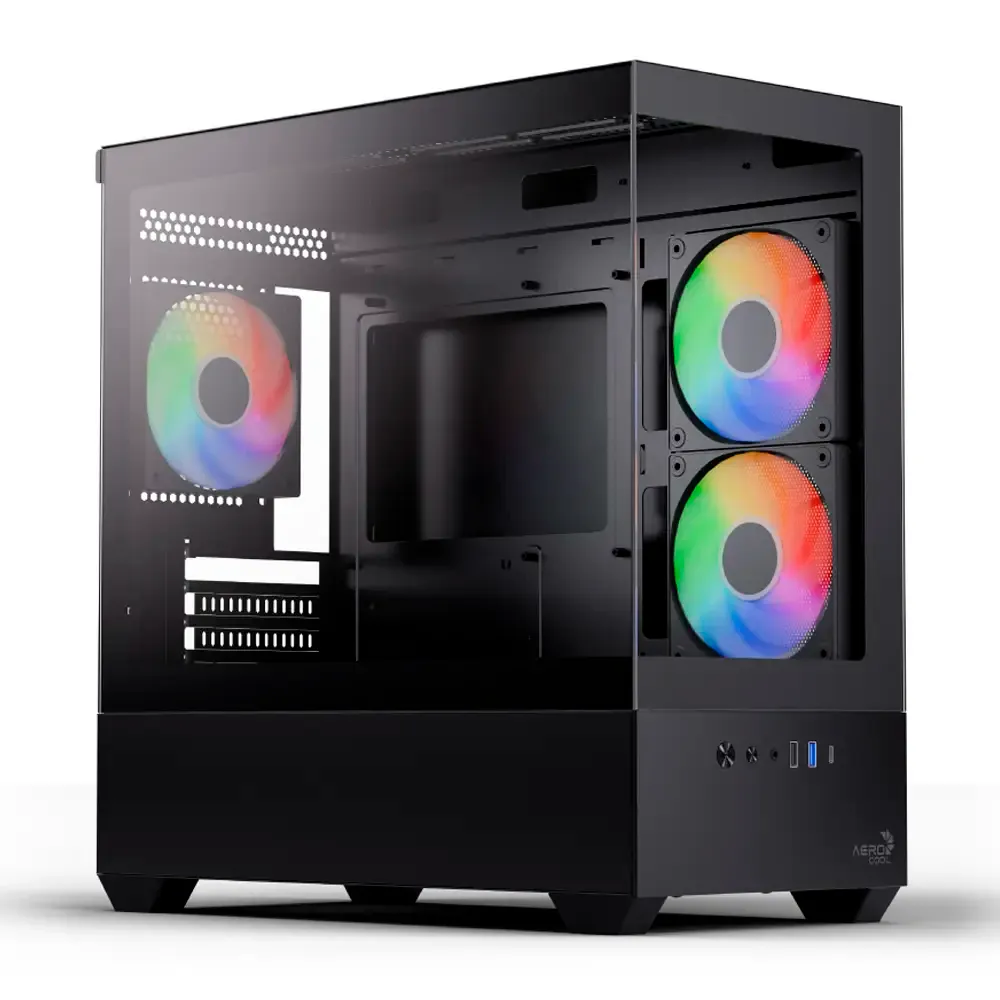 Caixa Micro-ATX AeroCool P300D Tempered Glass Preta