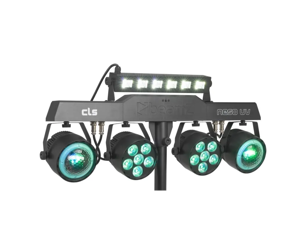 beamZ CLS Party Bar NesoUV with 2x Jelly Moon, 2xPAR and UV/Strobe