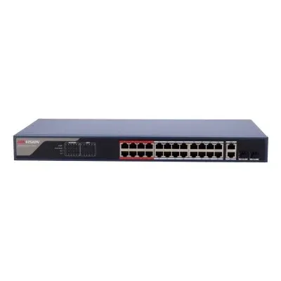 Switch Hikvision 24 Portas PoE 10/100 Mbps - DS-3E1326P-EI(B)