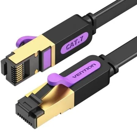 Cabo de rede Vention ICDBI Cat.7 3m S/FTP 10Gbps preto banhado a ouro