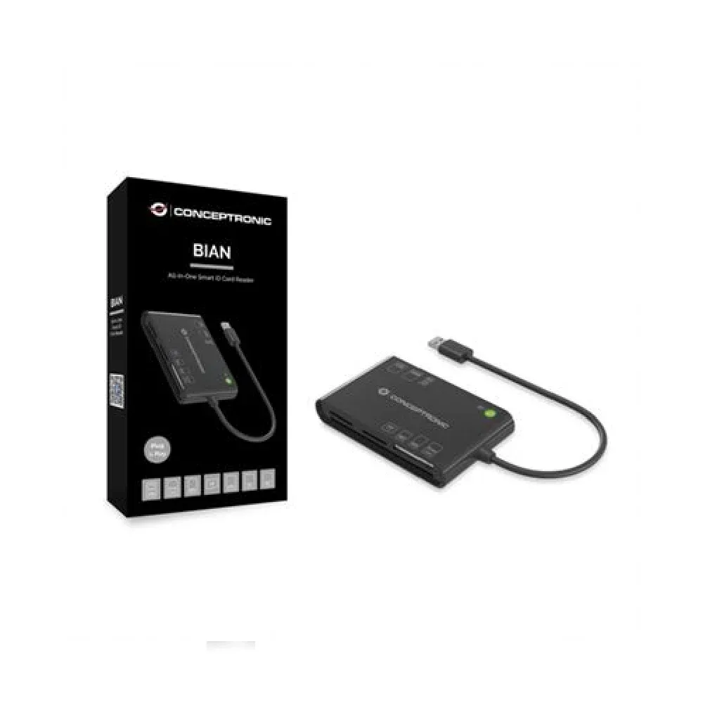 Leitor De Cartão Conceptronic Cidadao+ Cartoes Memória Black