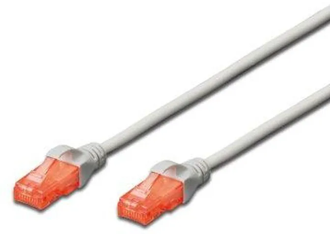 Cabo de Rede Ewent RJ45 U/UTP Cat.6 0.5 M Cinzento