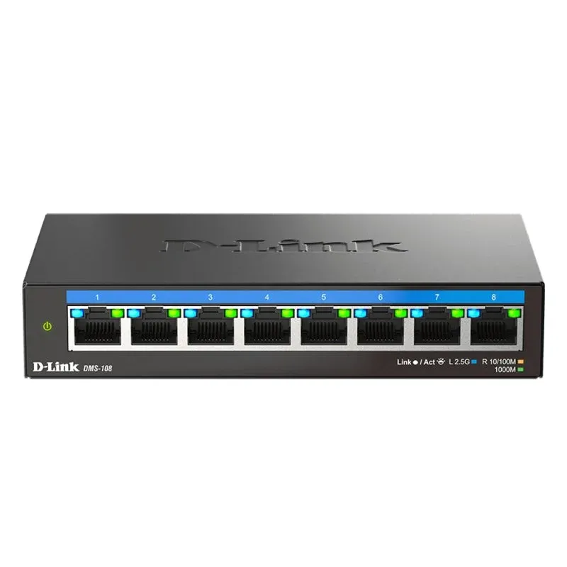 D-Link DMS-108 Switch de Sobremesa Multigigabit Não Administrável 8 Portas Ethernet 2.5Gbps