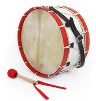 Bombo Adamastor Nº9 60cm Branco/Aro vermelho