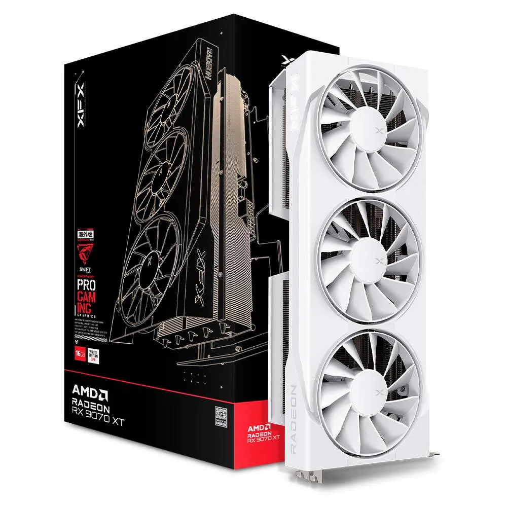 Placa Gráfica XFX AMD Radeon RX 9070 XT RDNA 4 Swift White Gaming 16GB GDDR6