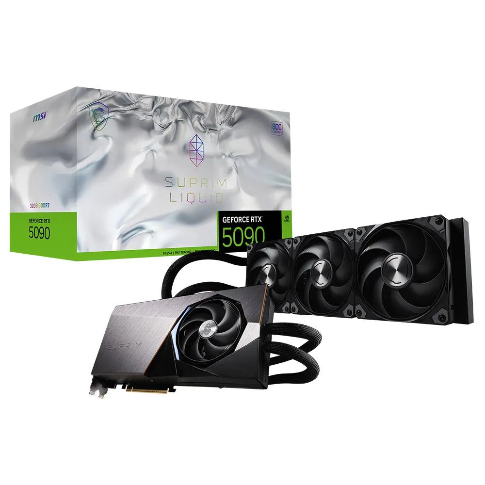 Placa Gráfica MSI NVIDIA GeForce RTX 5090 Blackwell Suprim Liquid SOC 32G GDDR7 DLSS4