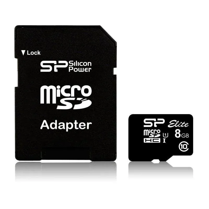 Cartão MicroSD Silicon Power Elite 8GB UHS-I Classe 10 com Adaptador SD