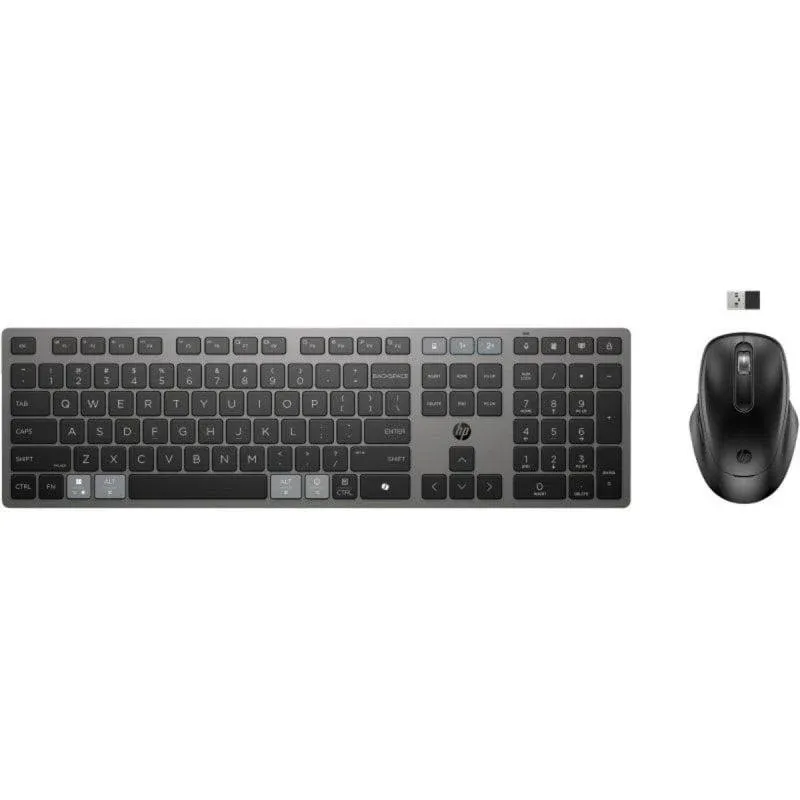Teclado HP 725 completo preto Bluetooth RF sem fios com rato 4000 DPI resistente