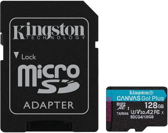 Cartão Kingston Canvas Go! Plus Gen4 200MB/s MicroSDXC UHS-I U3 V30 A2 128GB