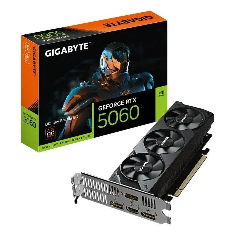 Placa gráfica Gigabyte GeForce RTX 5060 OC Low Profile 8GB GDDR7 Reflex 2 RTX AI DLSS4