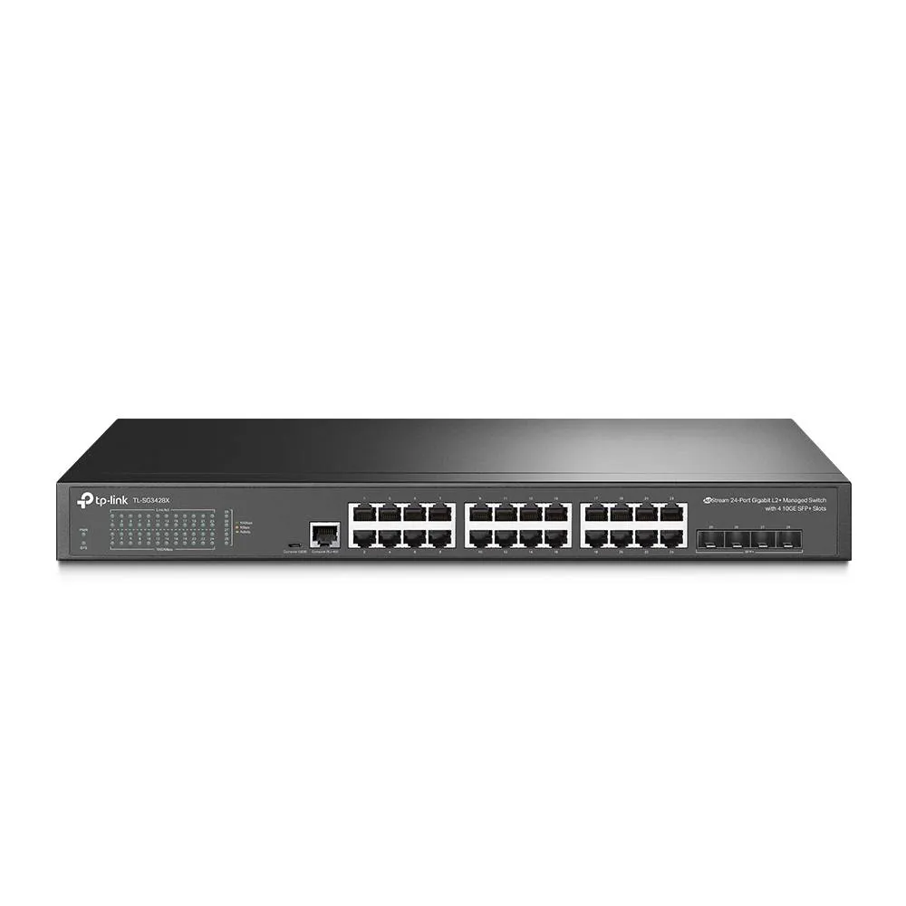 Switch de Rede TP-Link TL-SG3428X JetStream 24 Portas Gigabit Managed + 4 Portas SFP+ (10GbE) Rack Mountable