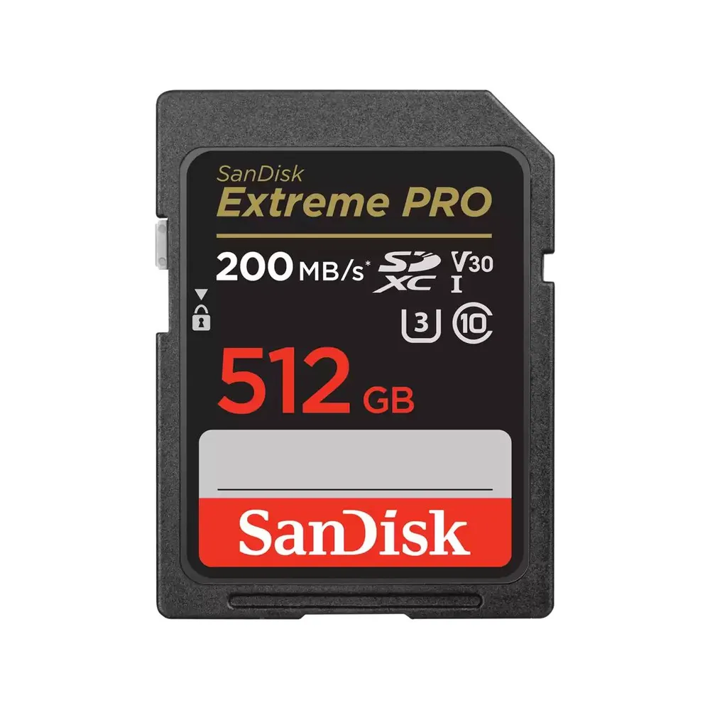 Cartão de Memória SDXC SANDISK Extreme PRO 512GB (200MB/s) UHS-I, U3, V30
