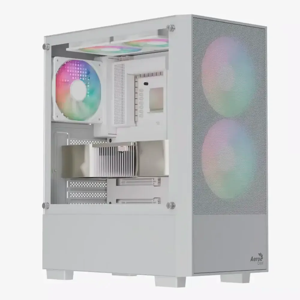 Caixa ATX Aerocool B508A Flow ARGB Vidro Temperado Branca