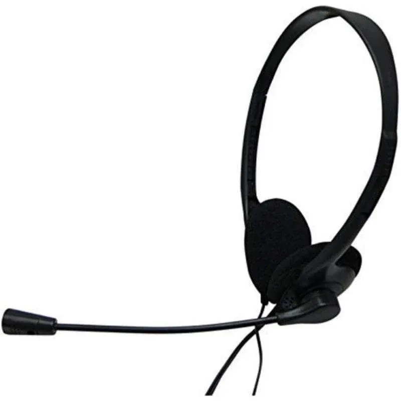 Auriculares Nilox com microfone, cabo 3,5 mm, uso PC, preto