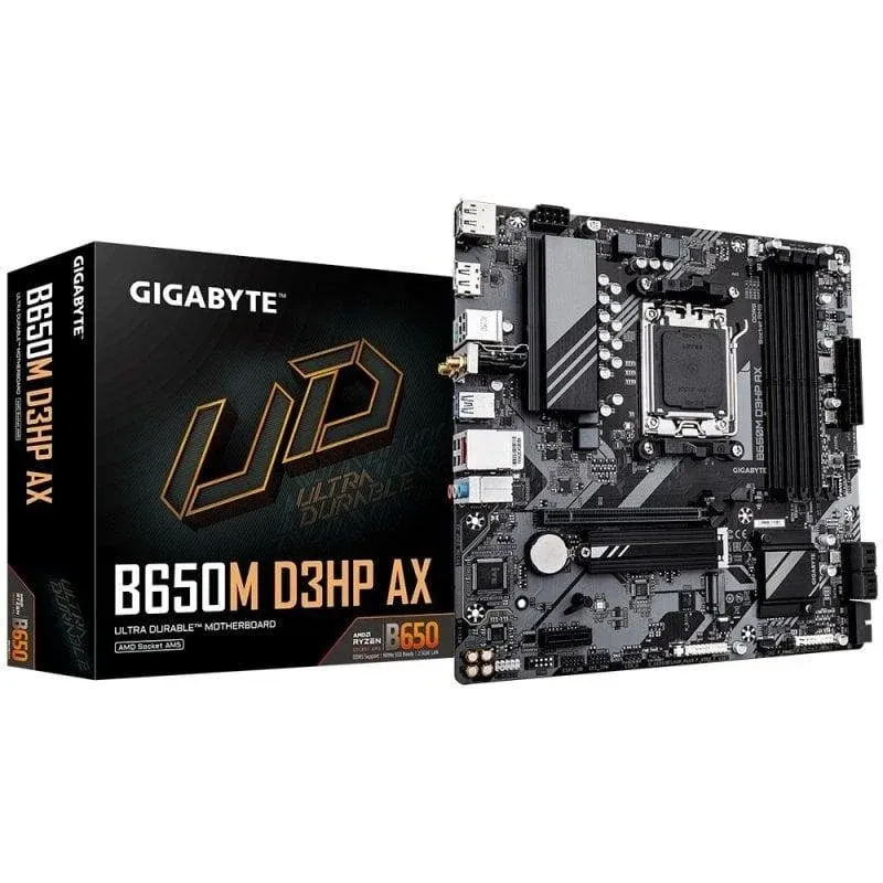 Motherboard Gigabyte B650M D3HP AX B650 Socket AM5 DDR5 Micro ATX WiFi 6E 2.5GbE PCIe 4.0 M.2