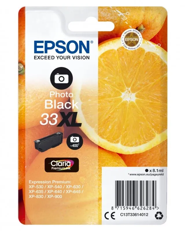Tinteiro EPSON 33 Preto Foto XL - Expression Home XP-530/630/635/830/900/7100