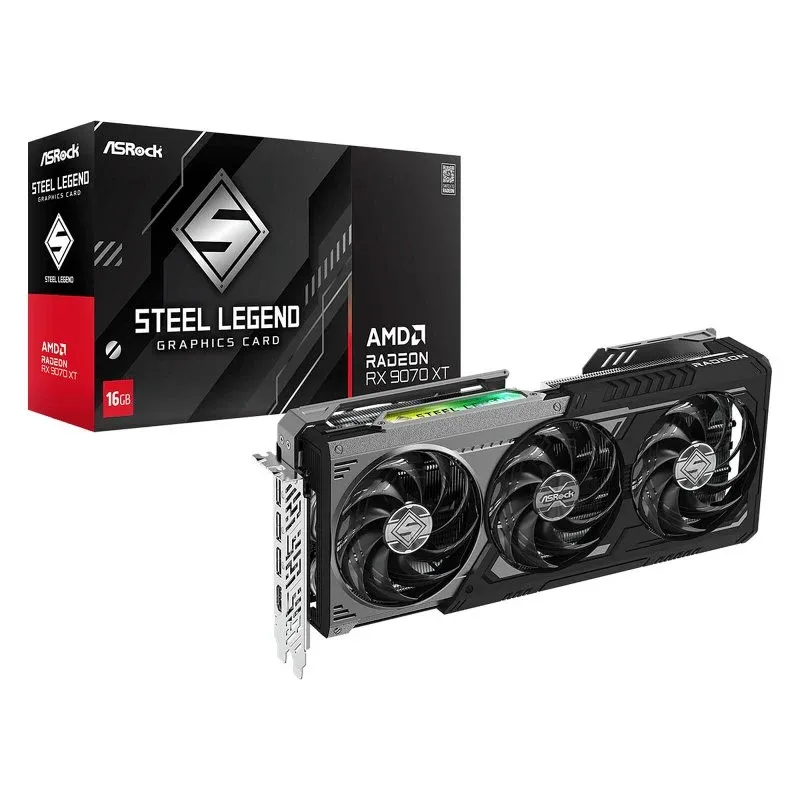 Asrock Steel Legend Dark Radeon RX 9070 XT 16GB GDDR6 Placa Gráfica RDNA 3 Overclocking