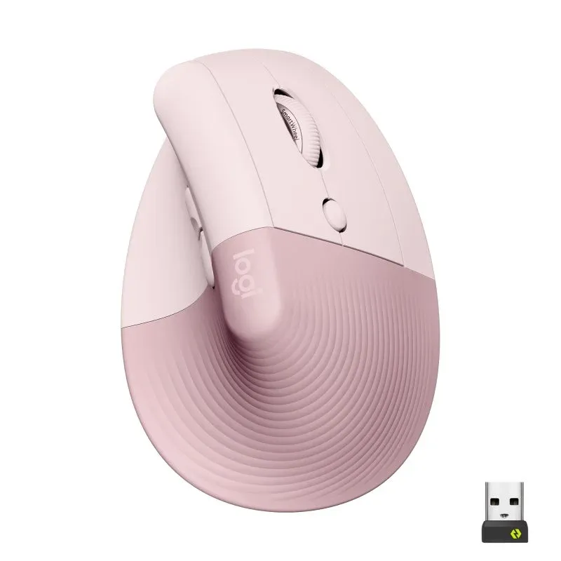 Logitech Lift Rato Sem Fios Vertical para Destros 4000 DPI Rosa
